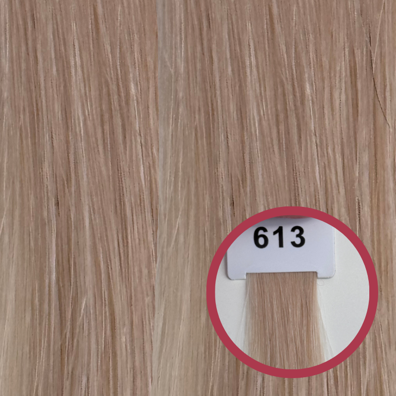 Barvni vzorec lasnih podaljškov – odtenek Pearl blonde(613).