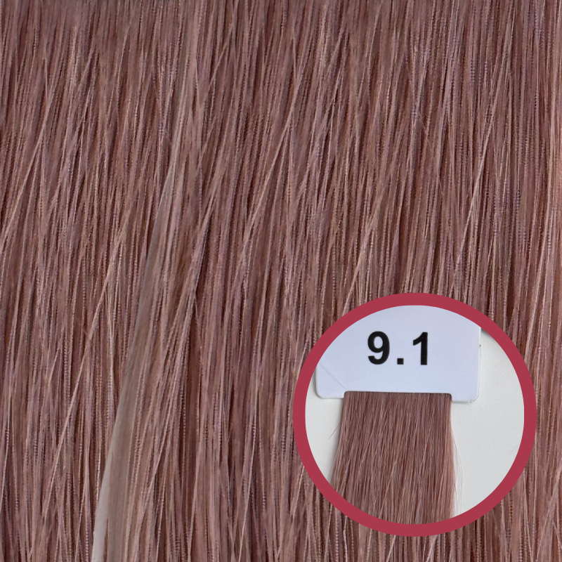 Barvni vzorec lasnih podaljškov – odtenek Mist blonde(9.1).