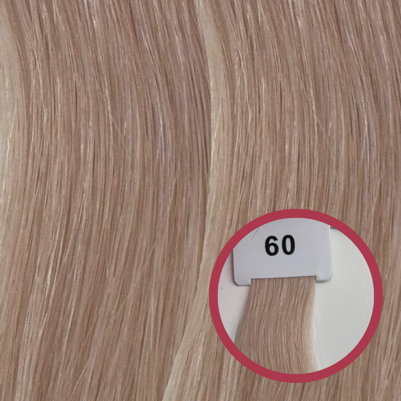 Barvni vzorec lasnih podaljškov – odtenek White gold(60).